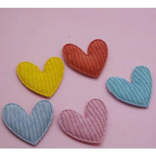 30Pcs/lot felt Heart Padded Appliques for DIY hair clip accessories and Headwear Decor Patches