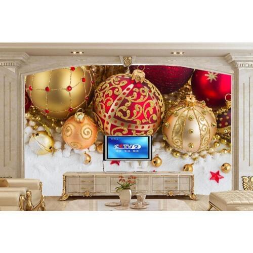 Custom Christmas Balls 3d modern wallpaper papel de parede,coffee shop restaurant hotel dining room tv wall bedroom large mural