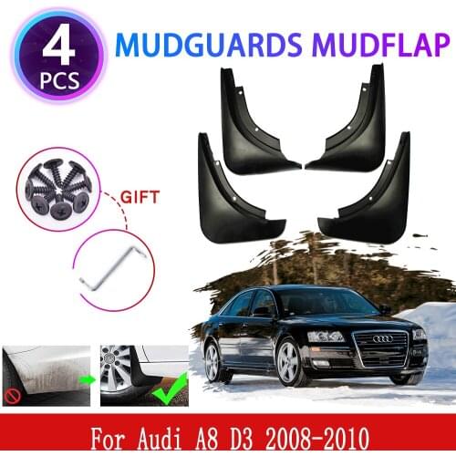 4x for Audi A8 D3 2008 2009 2010 Mudguards Mudflaps Fender Mud Flap Splash Mud Guards Protect Wheel Anti-soil Car Accessories