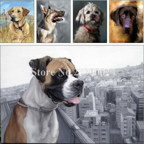 5D DIY Diamond Painting Boxer Diamond Embroidery Border Collie Full Mosaic Cross Stitch Rhinestone Dog Wall Stickers Home Decor