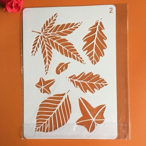 A4 size Leaves Flowers Wall Painting Stencils Stamp Scrapbook Album Decorative Embossing Craft Paper DIY Flower Label Stencil
