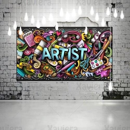 Abstract Graffiti Street Art Canvas Painting Modern Colorful Cartoon Poster and Print Home Decoration for Living Room Corridor