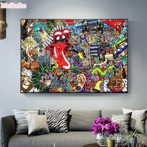 5D DIY Full Drill Diamond Painting Abstract Music Graffiti Diamond Mosaic Modern Street Art Embroidery Cross Stitch Home Decor