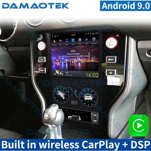 DamaoTek Android 9.0 11.8" Tesla style Vertical Screen Car Radio Gps Navigation For Ford Mustang Multimedia System DSP Carplay