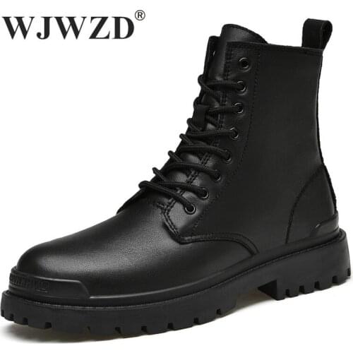 Warm Fur Winter Men Boots Genuine Leather Ankle Boots Men Winter Work Shoes Sneakers Military Tactical Snow Boots for Men Botas
