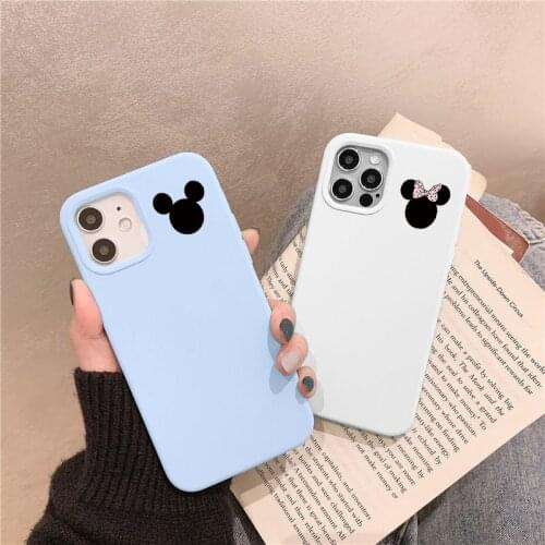 Simple Cartoon mouse couple Phone Case For iPhone 12 11 Pro Max 7 8 6 6S Plus XR X XS MAX 5 5S SE protective cover fundas 12mini