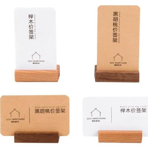 Wooden Numbers Photo Display Stand Business Card Holder Name Memo Clips Office Desk Organizer Dinner Party