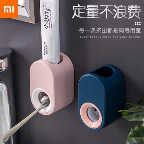 Xiaomi Automatic Toothpaste Squeezing Wall mounted Holder Dental Cream Household Non-perforated Bathroom Toothbrush Holder