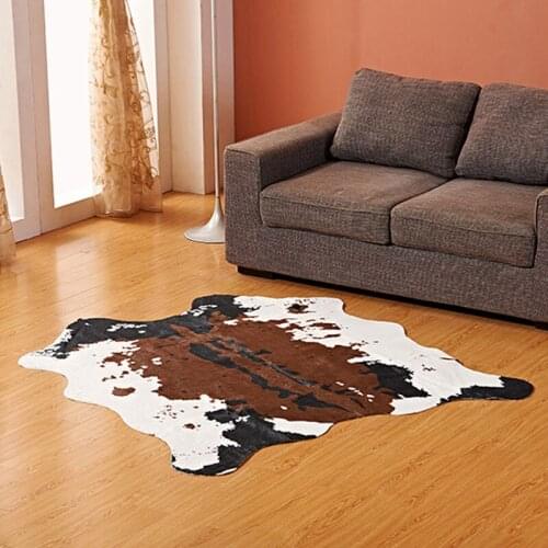 Home Irregular Carpet Imitation Animal Hair Living Room Ground Decor Thick Warm Non-slip Water-absorption Large Area Soft Rugs