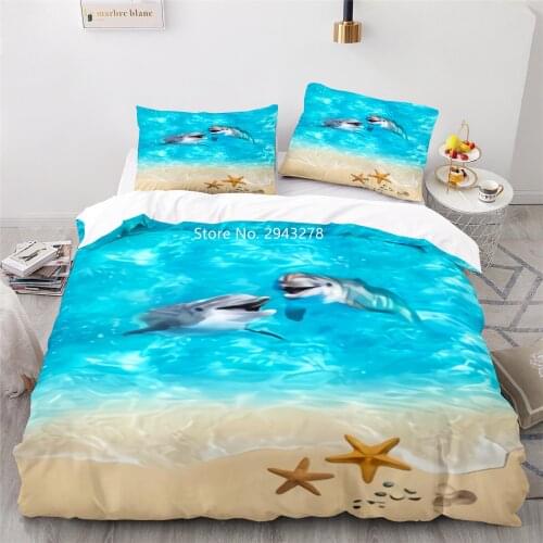 Home Textile Marine Fish Beautiful Scenery Series Pattern Duvet Bed Cover Pillowcase Bedding Adult Children Bedroom Decoration