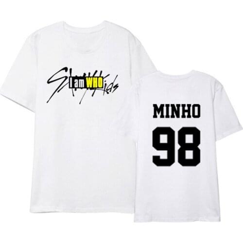 Straykids Kpop Oversize T-shirt Album I Am Who Stray Kids Men Women Loose Casual Solid Crewneck Streetwear Tee 2021 Summer Top