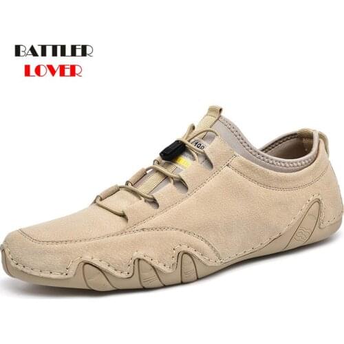 Cow Suede Leather Sneakers for Men 2021 Fashion Loafers Shoes Slip On Driving Shoes Male Soft Sapato Masculino Mocassin Homme