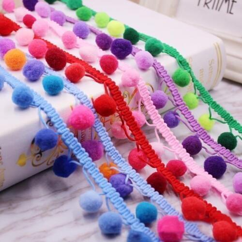 Pom Pom Trim Lace Fabric Sewing Accessories Pompons Trim tassel Ball Fringes Ribbon Sewing Lace For DIY Material Craft Apparel