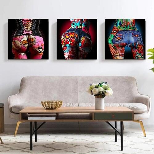Pop Art Graffiti Sexy Woman Print Poster and Canvas Painting Mural Cool Woman Home Decor Street Art Home Decor