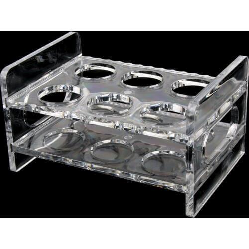 6-Hole Clear Acrylic Shot Glass Holder Rack Barware Whisky Cup Serving Tray, shock resistant & wear resistant