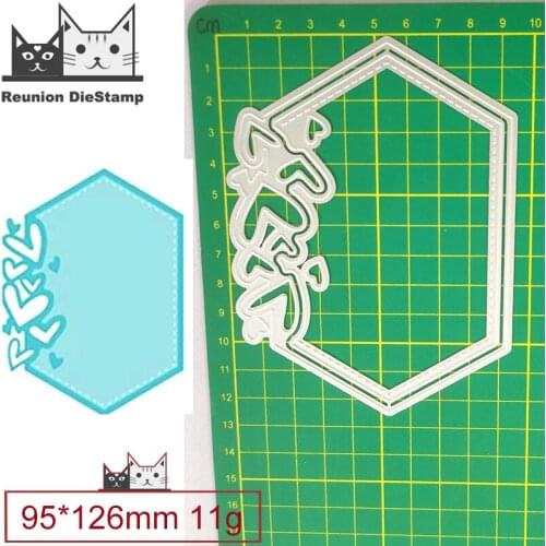 Rhombus Lace Frame Metal Cutting Dies Decorative Scrapbooking Steel Craft Die Cut Embossing Paper Cards Stencils