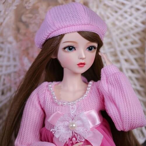 60cm Bjd Doll Gifts for Girl Brown Hair Doll With Clothes Change Eyes Jenny NEMEE Doll Surprise Handmade Pink Style Doll