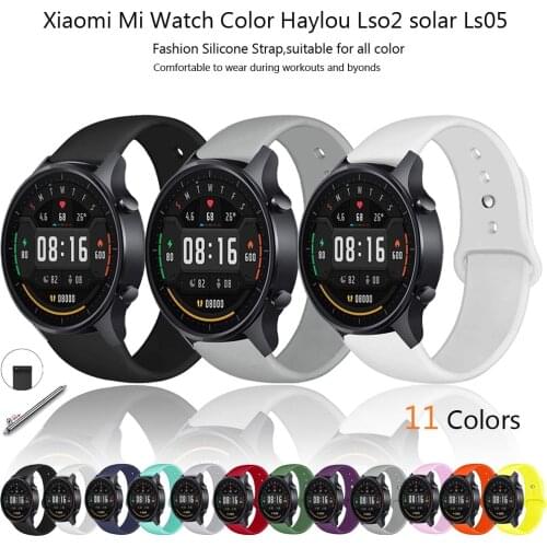 20/22mm Silicone Strap for Xiaomi mi watch color Watch Bands for xiaomi haylou ls02 solar ls05 Bracelets Replacement Wrist belts