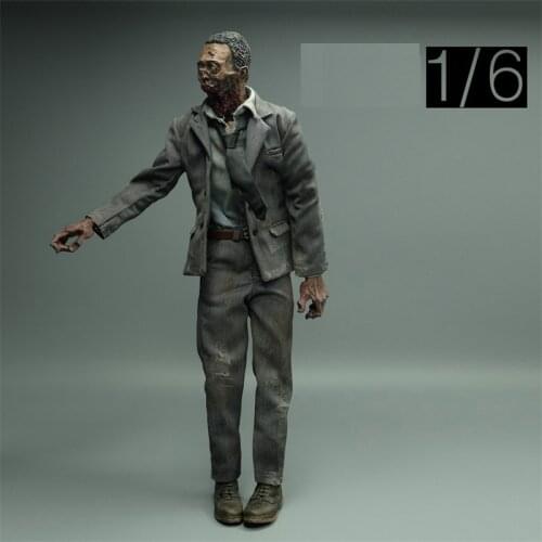 Scale 1/6th The Walking Dead Zombie Male Head Sculpture For Mostly 12 inch Doll Soldier Collection