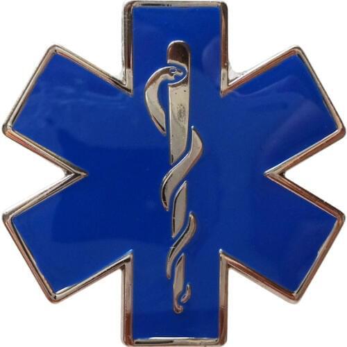 Custom star of life pin nursing ambulance paramedic-Iron plated brass+Paints+epoxy+butterfly button Free shipping(300pcs/lot)