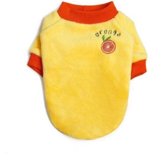 Warm Cute Fruit Printed Fleece Coat Pets Dog Clothes for Small Dogs Cats Puppy Jacket French Bulldog Pet Dog Clothing Chihuahua