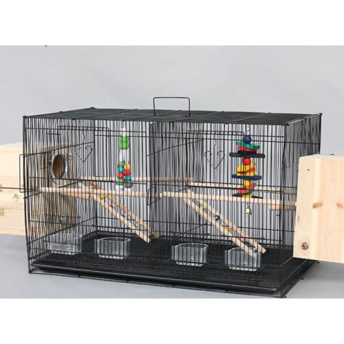 Thickened galvanized large bird cage double-spaced design breeding pet nest metal iron pull chassis tiger skin parrot house