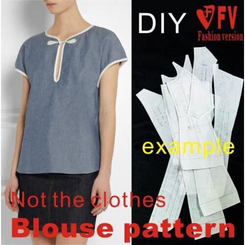 DIY handmade clothing cutting pattern layout drawing customization trend womens shirt pattern 1:1BCY-13