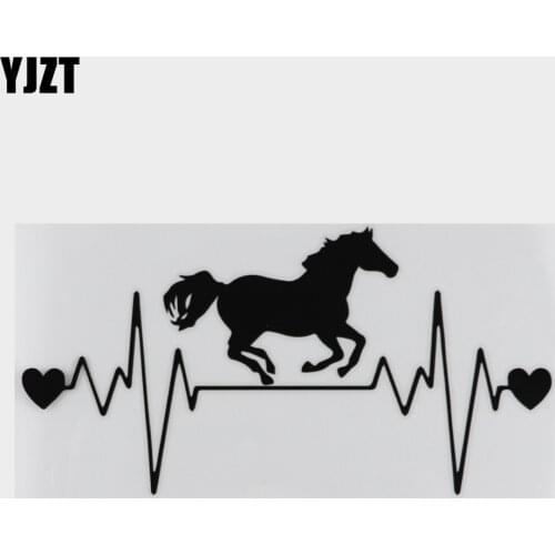 20cm*9.3cm Horse Running Heartbeat Lifeline Car Sticker Animal Car Styling Decals Black/Sliver S6-2726