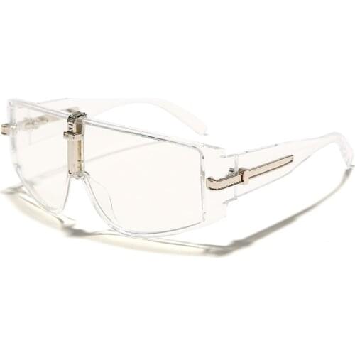 Goggle Sunglasses Women 2020 Luxury Steampunk Sun Glasses For Men Eyewear Fashion Large Frames Clear Lens Shades UV400