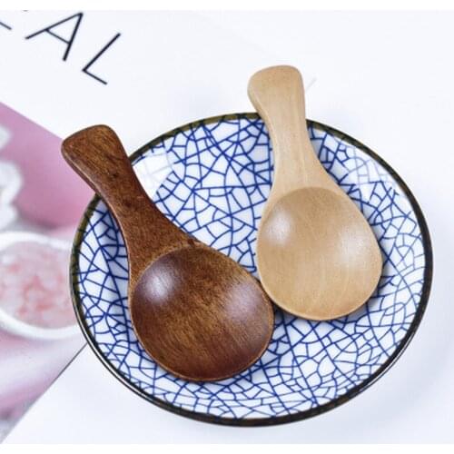 1Pc Small Little Mini Natural Wooden Spoon Scoop Tea Honey Coffee Condiment Salt Sugar Spoon Cooking Tools Kitchen Gadgets