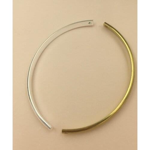 20pcs 49*3mm Metal Copper Curved Bend Pendant Charms 4 Colors Plated Earrings Accessories For Jewelry Making