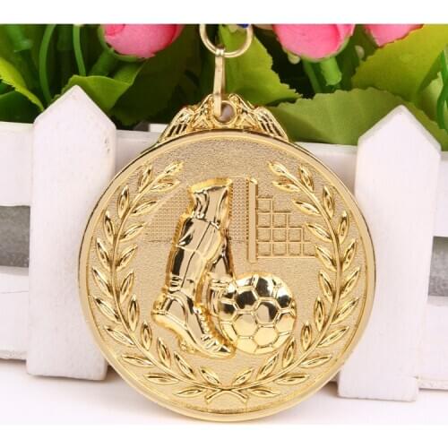 4 Colors Football Medal School Sports Gold Silver Bronze Motion, Honor Communication Ability Self-Confidence Developing 6.5 CM