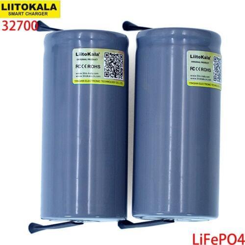 6pcs LiitoKala 3.2V 32700 6500mAh LiFePO4 Battery 35A Continuous Discharge Maximum 55A High power battery+DIY Nickel sheets