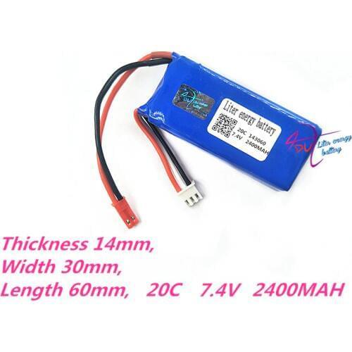 143060 7.4V 20C 2400mAh Lipo Battery V262 V333 V353B V666 Q212 RC Quadcopter Toys 2S Lipo Battery 723060*2