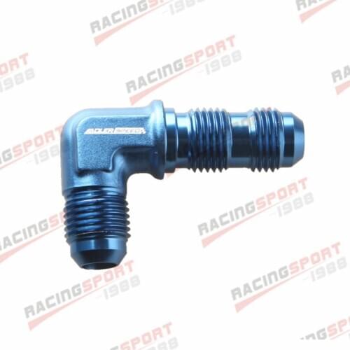 AN -6 AN 6 6 AN 90 Degree Bulkhead Fitting Aluminum Adapter Blue