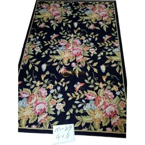 Retro rug aubusson needlepoint carpet turkish handmade rug wool area rug geometric carpet bedroom
