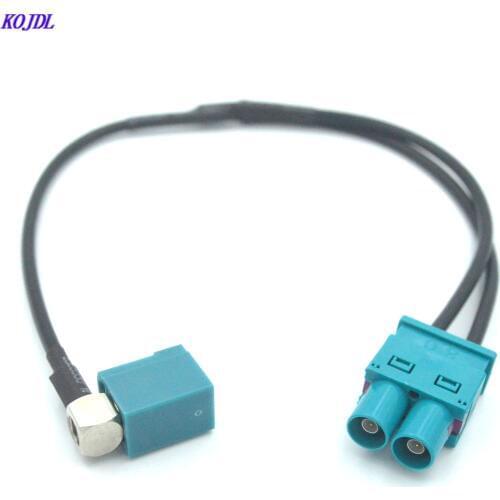 1 Female To 2 Male FAKRA Radio Antenna With Booster Adapter For Volkswagen/Skoda/Audi OEM Stereo Head Unit KOJDL