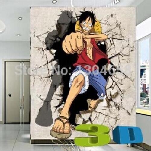Free shipping custom 3D mural childrens room sofa bedroom TV background wallpaper One Piece Luffy