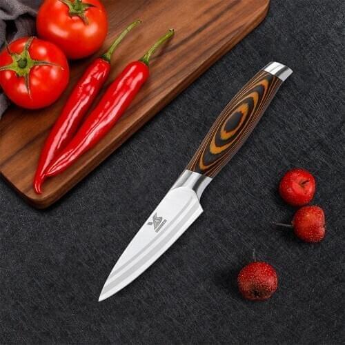 BIGSUNNY Fruit Knife Paring Knife 3.5 Inch - German Stainless Steel With Ergonomic Handle - Razor Sharp, Super Comfortable