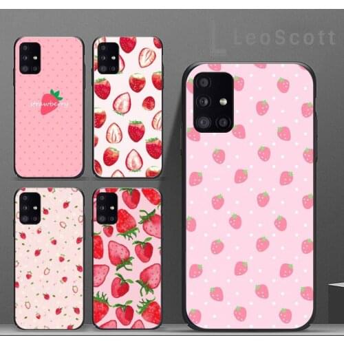 Fruit strawberry Phone Case For Samsung A32 A51 A52 A71 A50 A12 A21S S10 S20 S21 Plus Fe Ultra