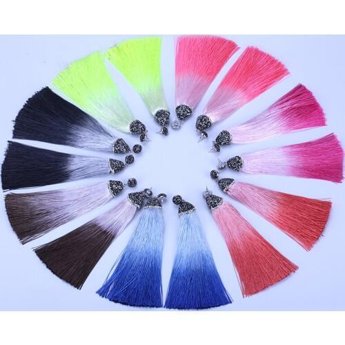 Dankaishi 7 Colors Long Tassel Earrings for Women Bohemian Style Ethnic Jewelry Accessories Dangle Drop Earring Rhinestone Charm