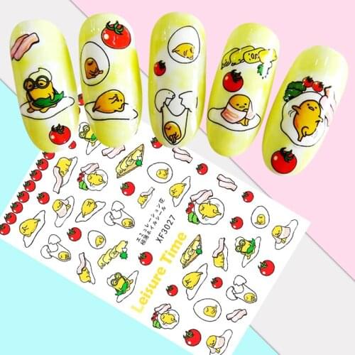 Nail Design Art Decoration Manicure Sliders Series Flower Nail Sticker Girls Nails Decal Cartoon Egg Stickers For Nails