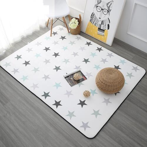 Five-Pointed Stars Carpets for Living Room Soft Velvet Rugs for Bedroom Children Room Play Floor Mat Coffee Tbale Area Rug