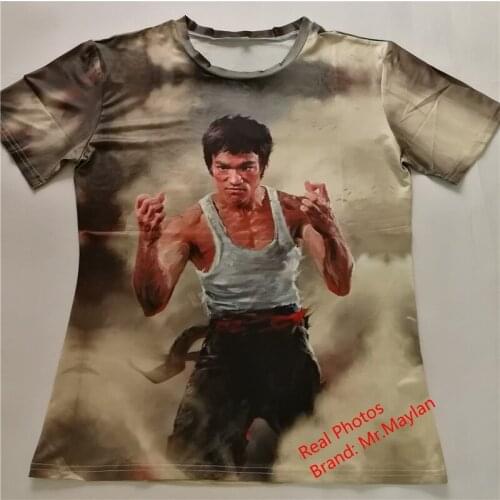 Bruce Lee 3D printing T-shirt retro hip hop T-shirts mens trend casual top loose cool super large size clothing