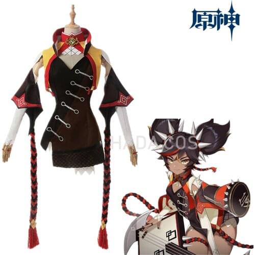 Hot Game Genshin Impact Xinyan Xin Yan Cosplay Coatume Sets Halloween Role Play Party Women Girl Sexy Dress Anime Cosplay
