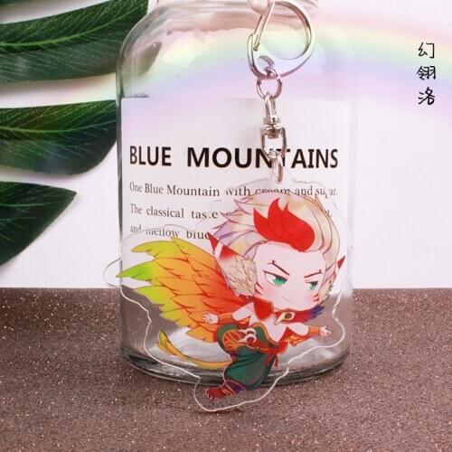Game LOL keychain Orianna Soraka Jinx Luxanna Janna Rakan Master Yi Riven Teemo Zoe Camille Ferros fun cartoon acrylic key ring