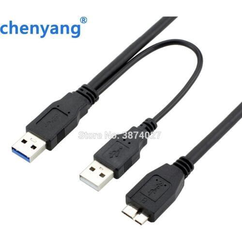 USB 3.0 Male to Micro USB 3 Y Cable with Extra usb Power USB3.0 Male to Micro USB3.0 B Male Adapter Cable for HDD Hard Drive