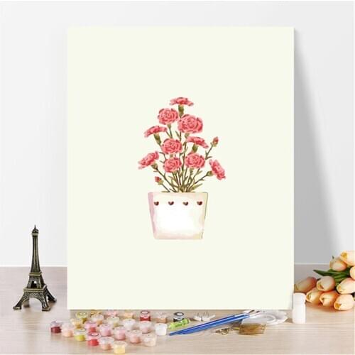 Flower Vase Paintings By Numbers DIY Pictures Oil Coloring By Numbers Set Gift Drawing By Numbers Canvas Decor New Arrivals