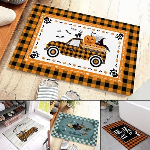 Halloween Printed Carpet Creative Front Door Decoration Absorbent Non-slip Blanket For Kitchen Bedroom Bathroom Tapetes De Sala