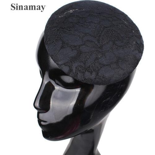 Round 15CM Sinamay Black Fascinator Base Millinery Lace Fascinator Hat Base Craft Making Material Headwear Accessories 10Pcs/Lot